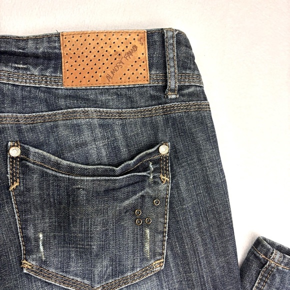 Almost Famous Lowrise Super Whisker Faded Denim Straight Leg Western Jean (15) - Picture 7 of 15